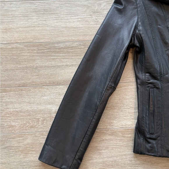 Black Genuine Leather Vintage Jacket - Picture 7 of 16